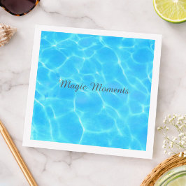 Guardanapo De Papel De Jantar Padrão De Água Aqua Com Ondas De Reflexão