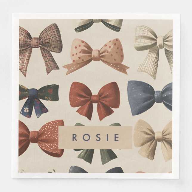 Guardanapo De Papel De Jantar Padrão de Arco de Imagem Personalizada do Monogram (Frente)