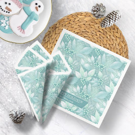 Guardanapo De Papel De Jantar Padrão de Berries de Folhagem de Natal Costeiro nº