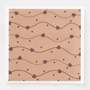 Guardanapo De Papel De Jantar Padrão de Chocolate de Coração de Leite