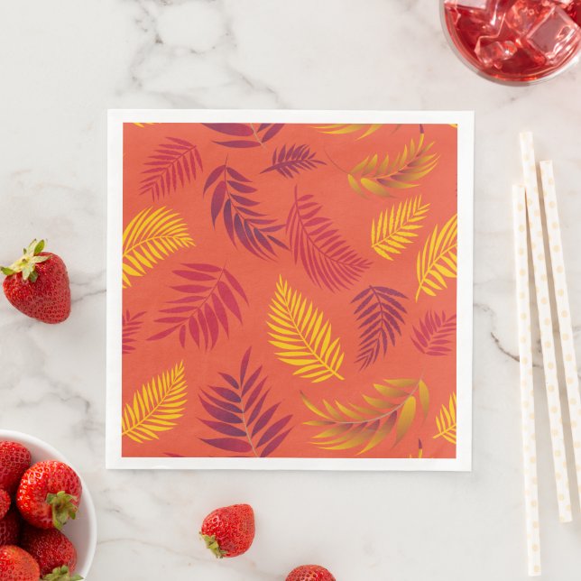 Guardanapo De Papel De Jantar Padrão de Folhas Tropicais 18 (Insitu)