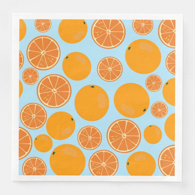 Guardanapo De Papel De Jantar Padrão de Fruta laranja (Frente)