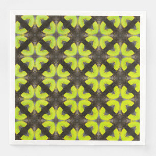 Guardanapo De Papel De Jantar Padrão de Hipster Verde limão e preto