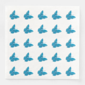 Guardanapo De Papel De Jantar Padrão de Ilustração de Flutuação de Borboletas Az