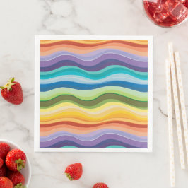 Guardanapo De Papel De Jantar Padrão de Ondulações Multicoloridas 2