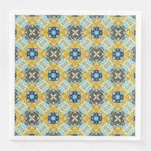 Guardanapo De Papel De Jantar Padrão de Pedras de Gama de Teal, Turquesa, Amare