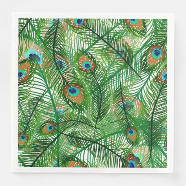 Guardanapo De Papel De Jantar padrão de penas de pântano (Frente)