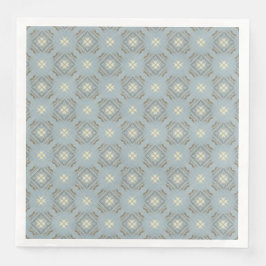 Guardanapo De Papel De Jantar Padrão de Quadro de Verificação de Ouros de Teal, 