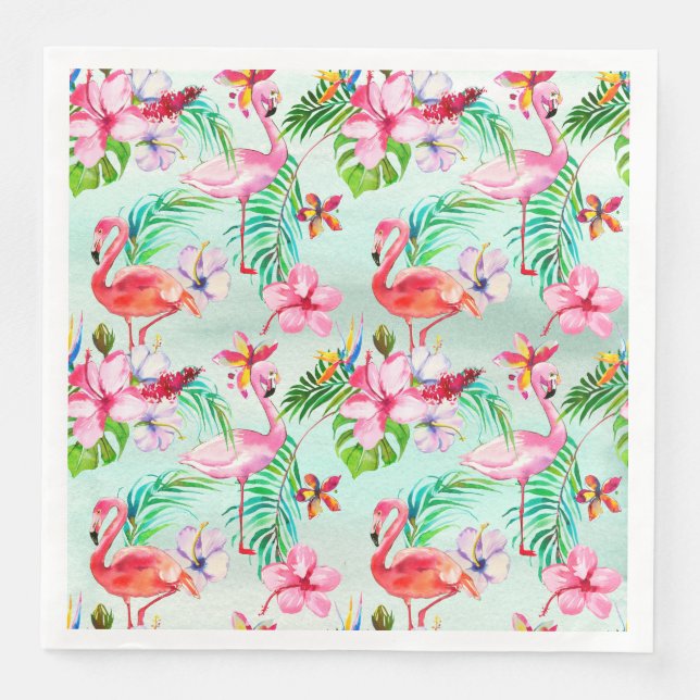 Guardanapo De Papel De Jantar Padrão de Verão tropical (Frente)
