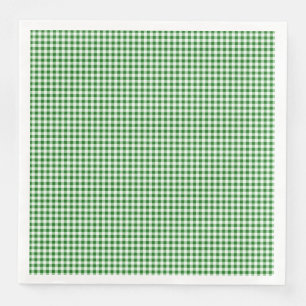 Guardanapo De Papel De Jantar Padrão de Xadrez Checkered Gingham branco verde