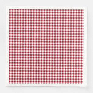 Guardanapo De Papel De Jantar Padrão de Xadrez Verificada de Gingham Vermelho