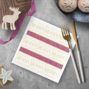 Guardanapo De Papel De Jantar Padrão Dourado de Natal magenta nº 35 ID1009