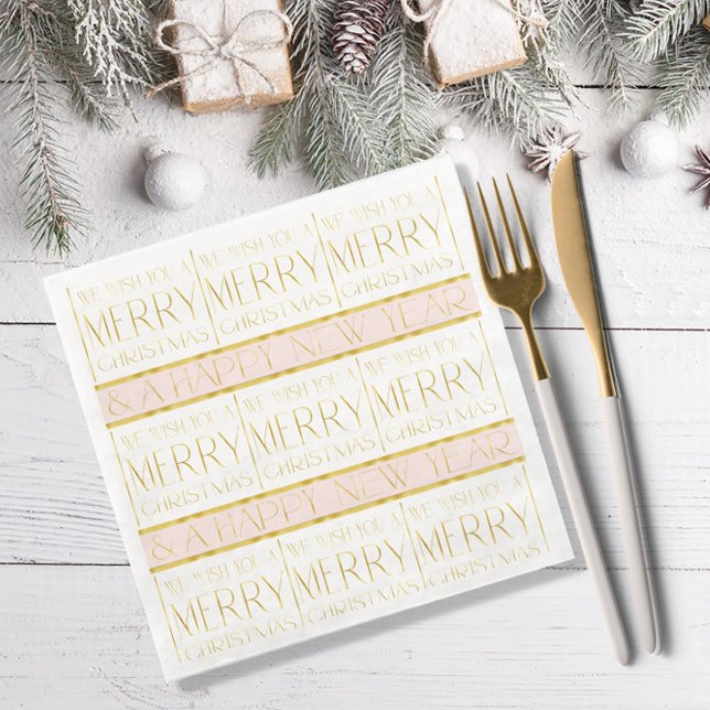 Guardanapo De Papel De Jantar Padrão Dourado de Natal rosa#35 ID1009 (Criador carregado)