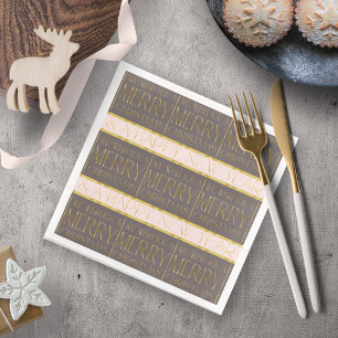 Guardanapo De Papel De Jantar Padrão Dourado de Natal rosa#35b ID1009