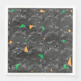 GUARDANAPO DE PAPEL DE JANTAR PADRÃO GEOMÉTRICO DE COR VERDE NEGRA