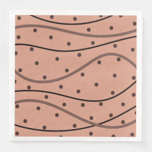 Guardanapo De Papel De Jantar Padrão Mocha Pontos e Stripes