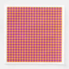 Guardanapo De Papel De Jantar Padrão Xadrez Laranja Roxo