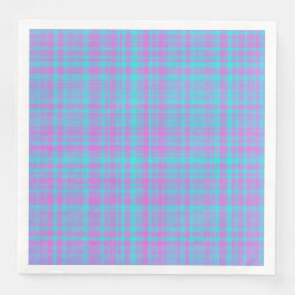 Guardanapo De Papel De Jantar Padrão Xadrez Rosa Azul Roxo