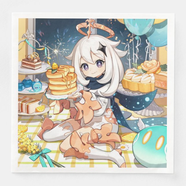 Guardanapo De Papel De Jantar Paimon Genshin Impact Napkin (Frente)