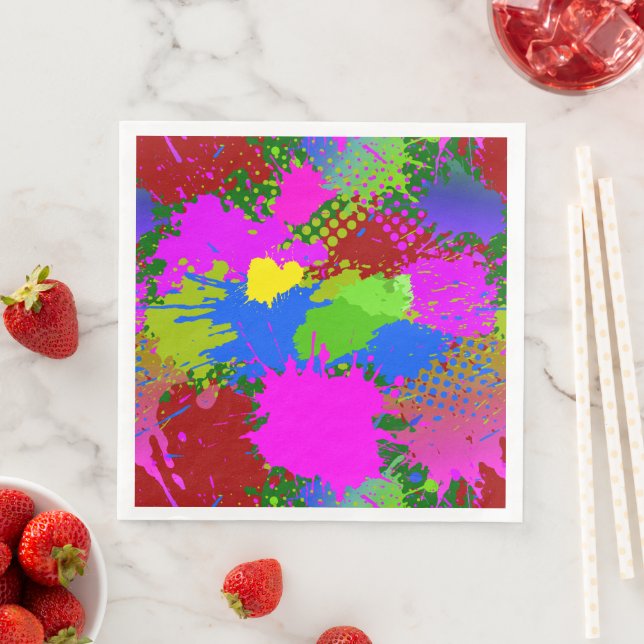 Guardanapo De Papel De Jantar Paint Splash Patterno 3 (Insitu)