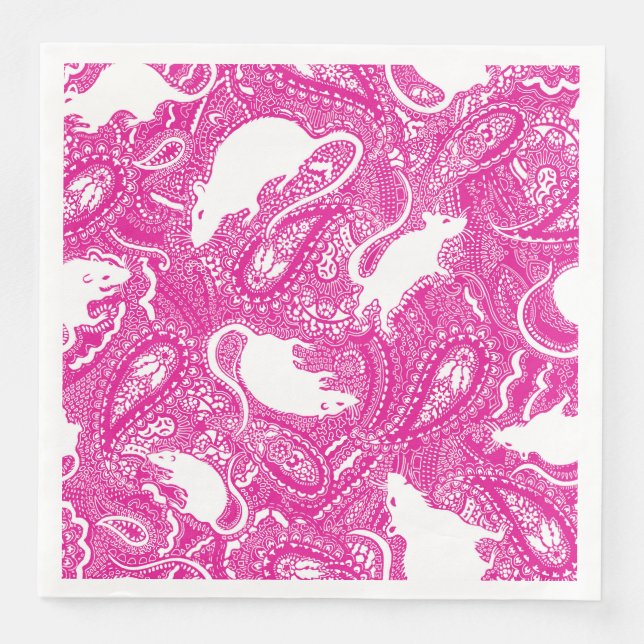 Guardanapo De Papel De Jantar Paisley Rats Napkins (Frente)