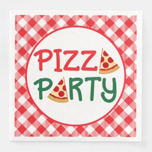 Guardanapo De Papel De Jantar Palavras bonitas de festas de pizza