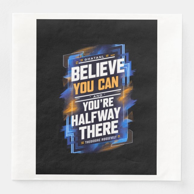 Guardanapo De Papel De Jantar Palavras motivacionais (Frente)