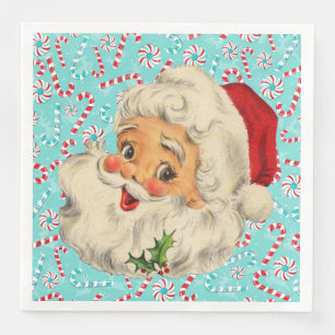 Guardanapo De Papel De Jantar Papai noel com Peppermints