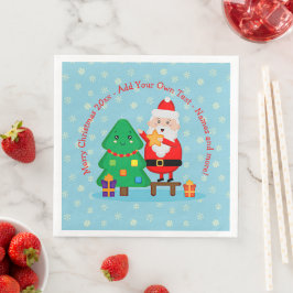 Guardanapo De Papel De Jantar Papais noeis Colocando Texto na Árvore Natal Estre