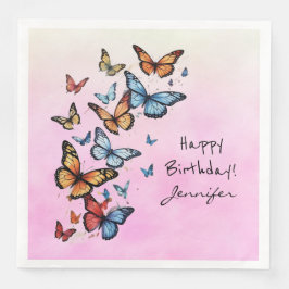 Guardanapo De Papel De Jantar Papel-borboleta colorido de Festa de aniversário