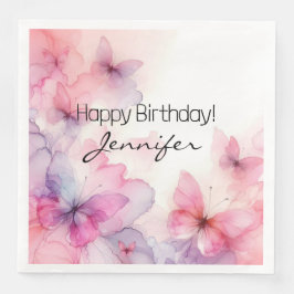 Guardanapo De Papel De Jantar Papel de Borboleta de Aquarela Elegante