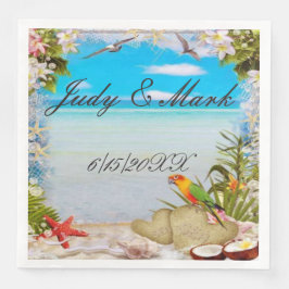 Guardanapo De Papel De Jantar Papel de Casamento Floral de Praia Tropical Napkin