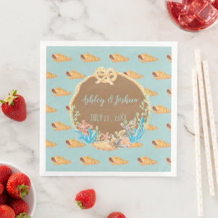 Guardanapo De Papel De Jantar Papel de Casamento Retrô Azul de Ladrilho de Chel