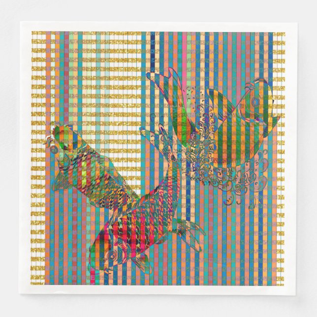 Guardanapo De Papel De Jantar Papel de Janto Koi Napkins (Frente)