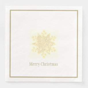 Guardanapo De Papel De Jantar Papel de Natal Napkins Ouro Floco de Neve