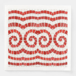 Guardanapo De Papel De Jantar Papel-Janto Padrão MOSAIC-VERMELHO IÔNICO