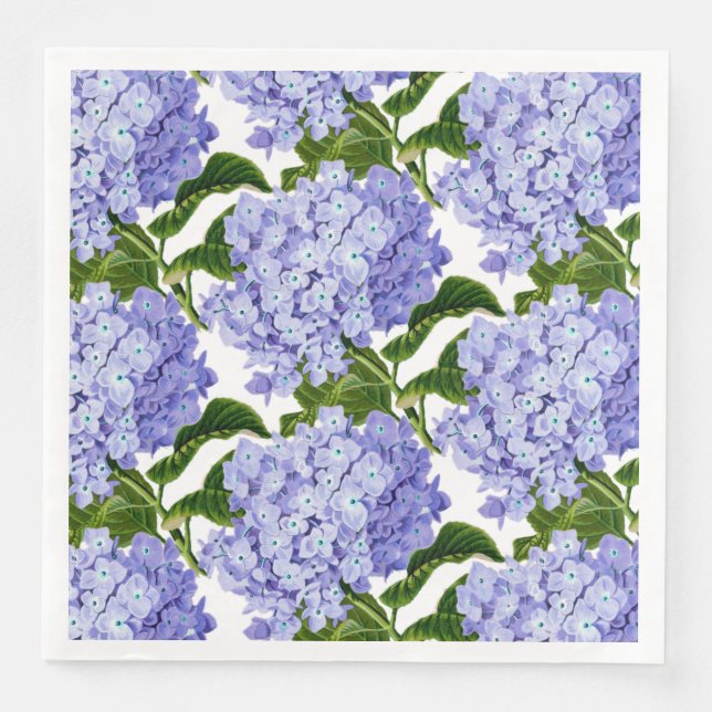 Guardanapo De Papel De Jantar Papel Napkins-Blue Hydrangeas (Frente)