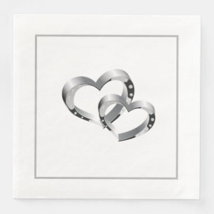 Guardanapo De Papel De Jantar Papel Nápoles-Casamento Dois Corações