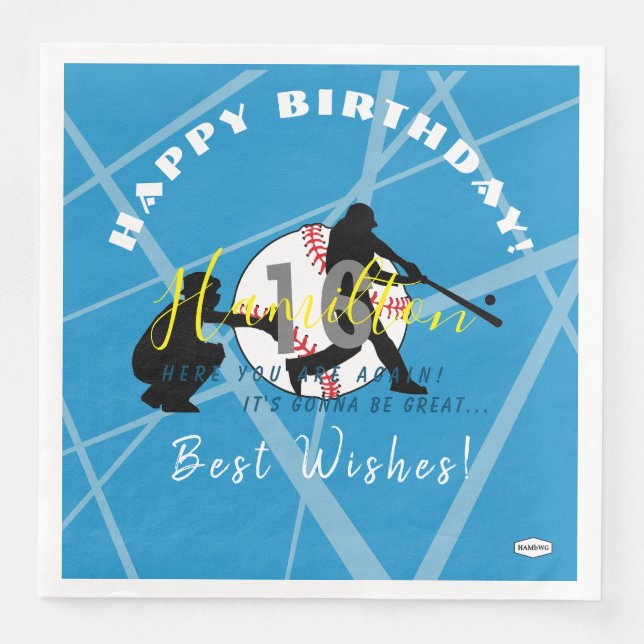 Guardanapo De Papel De Jantar Papel Tema Baseball Nápoles HAMbyWG (Frente)