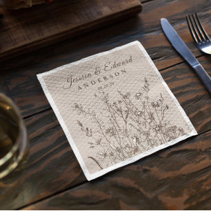 Guardanapo De Papel De Jantar Papo Personalizado Oral Russo de Flores Terrenas