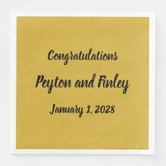 Guardanapo De Papel De Jantar Parabéns Escoamento de Escoamento do Pincel Dourad