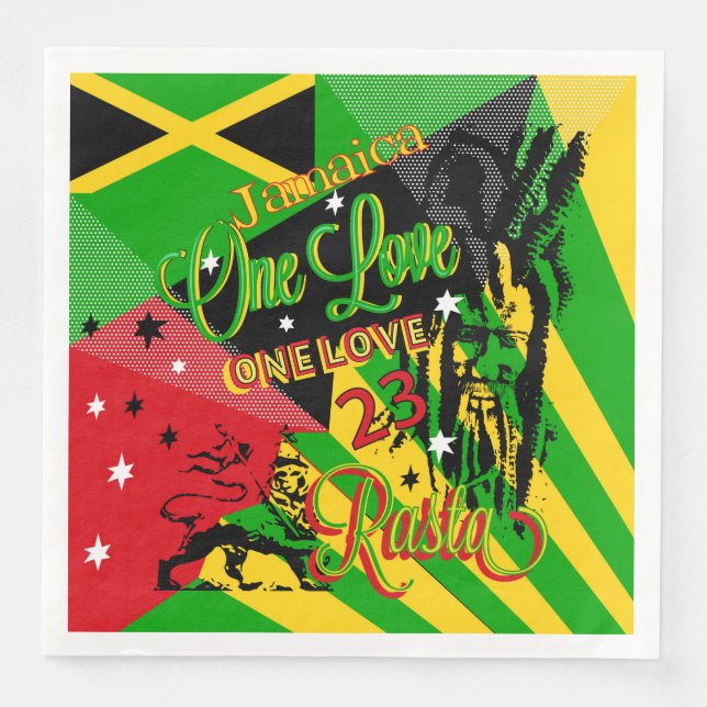 Guardanapo De Papel De Jantar Partido Reggae Jamaicano Napkin (Frente)