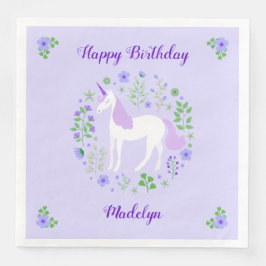 Guardanapo De Papel De Jantar Parto Roxo do Unicorn Faux Purple Glitday