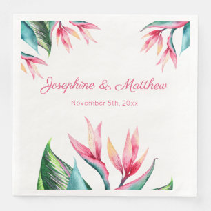 Guardanapo De Papel De Jantar Pássaro do Casamento Tropical de Paraíso Napkins