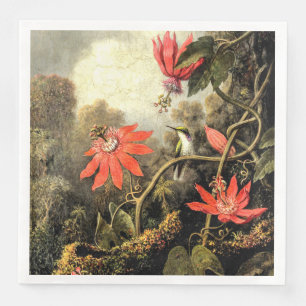 Guardanapo De Papel De Jantar Pássaros humanos e flores apaixonadas