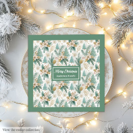 Guardanapo De Papel De Jantar Pastel Green e Dourado Napkins Luxe Natal