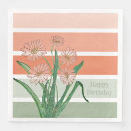 Guardanapo De Papel De Jantar Pastel Stripe Peach