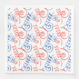 GUARDANAPO DE PAPEL DE JANTAR PATRIÓTICO VERMELHO AZUL AZUL BRANCO FLUXOS