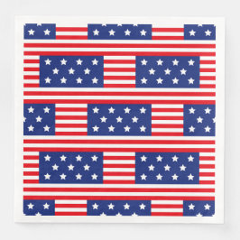 GUARDANAPO DE PAPEL DE JANTAR PATRIÓTICO VERMELHO BRANCO VERMELHO ESTRELAS E STR