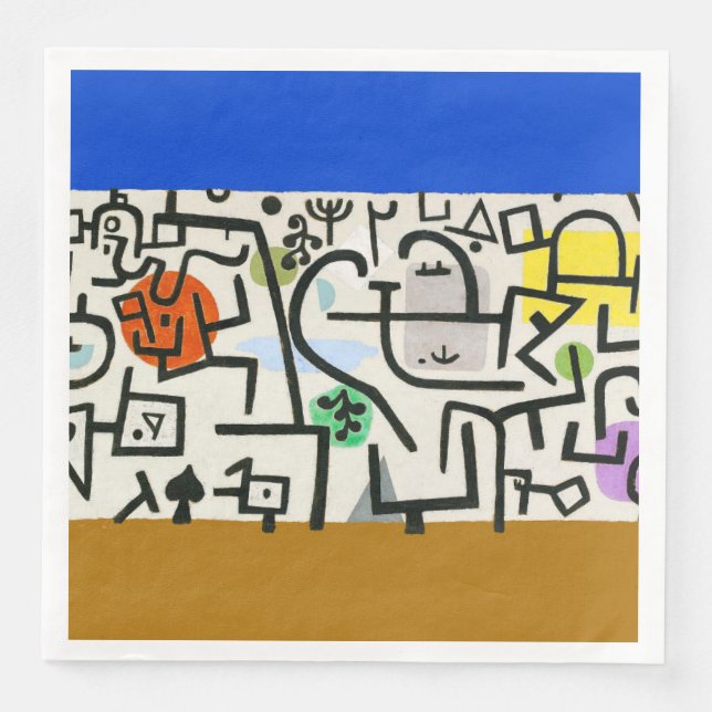 Guardanapo De Papel De Jantar Paul Klee Abstract Expressionist Rich Harbour (Frente)